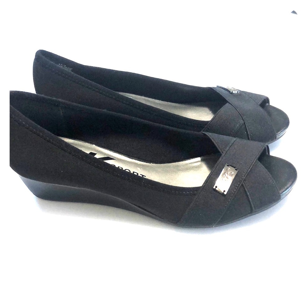 Anne Klein Sport Peep Toe Wedges